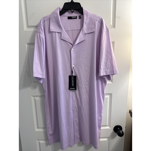 Murano Other - NWT $79 Murano Liquid Luxury Shirt SS Lilac Big & Tall XLT Cotton Collared